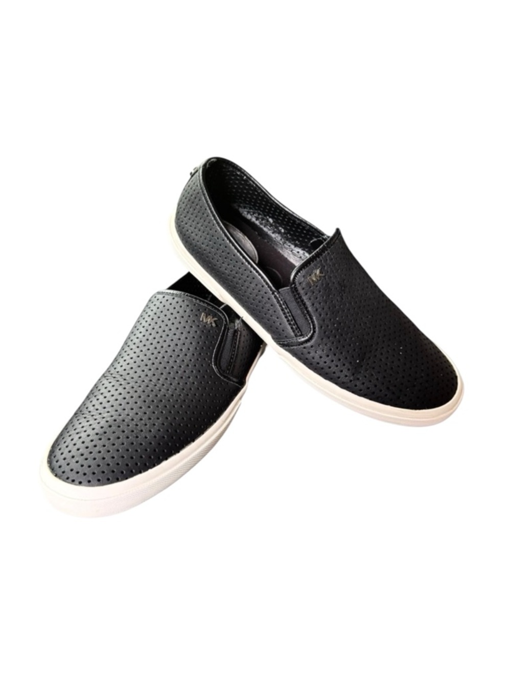 MICHAEL Michael Kors Womens Boerum Double Gore Lasered Leather Slip-On Shoes